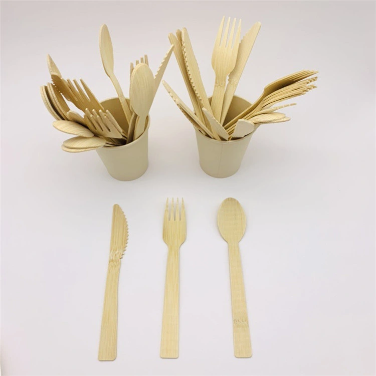 Popular Styles 100% Biodegradable Bamboo Cutlery Set
