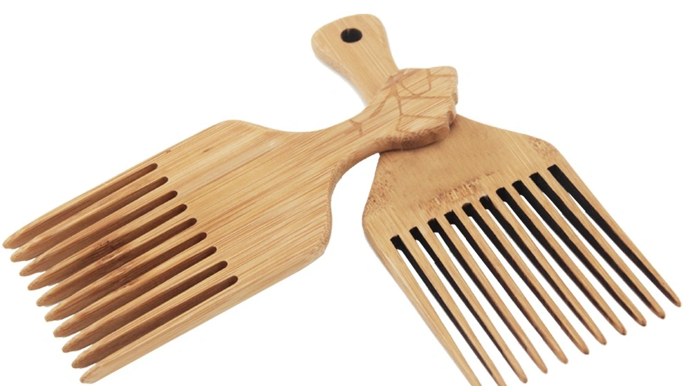 Top-Rated Natural Bamboo Eco-Friendly Wide Tooth Afro Hair Pick Beard Comb