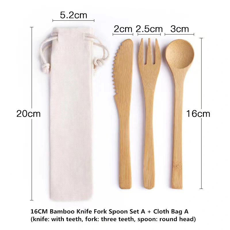Factory Hot Sale Travel Bamboo Cutlery Set