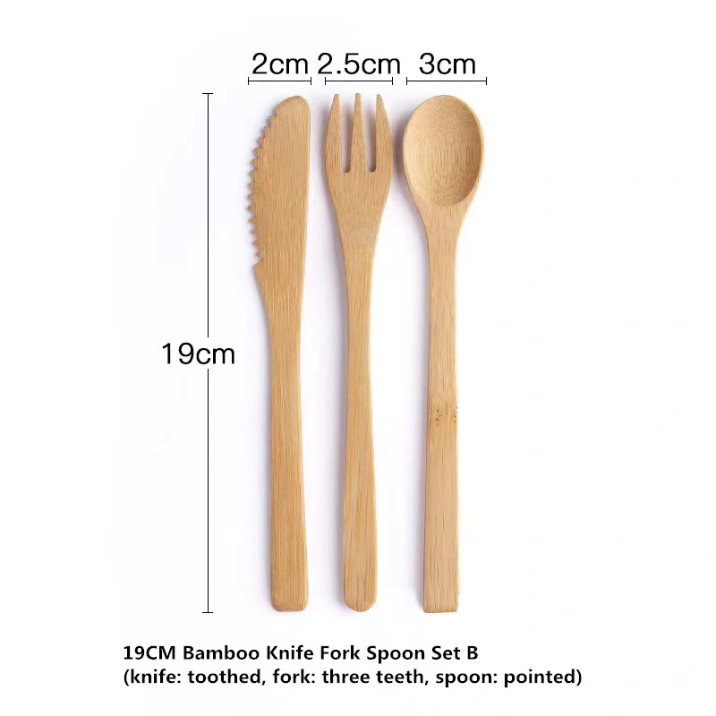 Factory Hot Sale Travel Bamboo Cutlery Set
