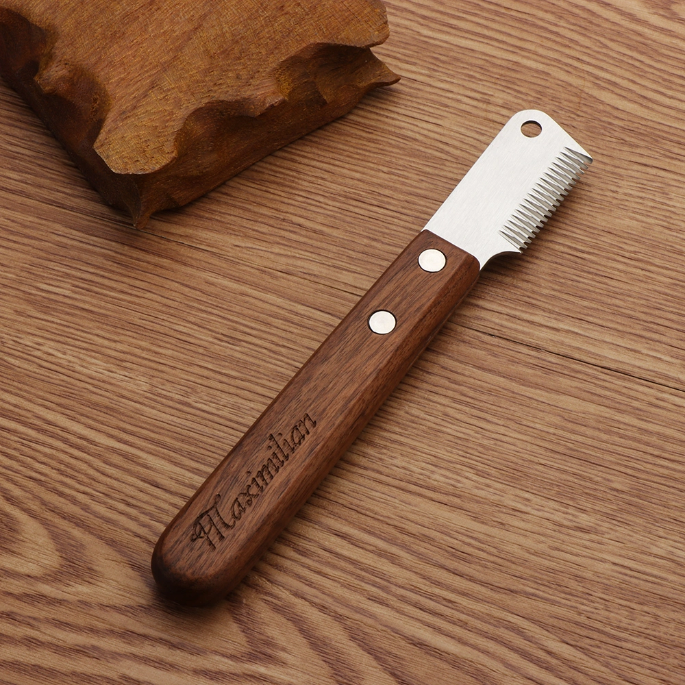 Pet Comb Walnut Wooden Handle Dog Plucking Knife Comb Cat Hair Removal Wood Comb