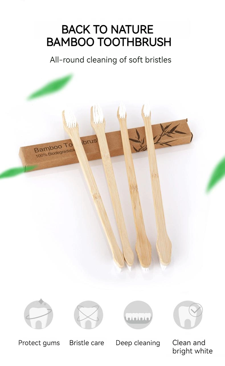 Small Dog &amp; Cat Disposable Bamboo and Wood Toothbrush 360 Degree Deep Clean Oral Hygiene Pet Toothbrush