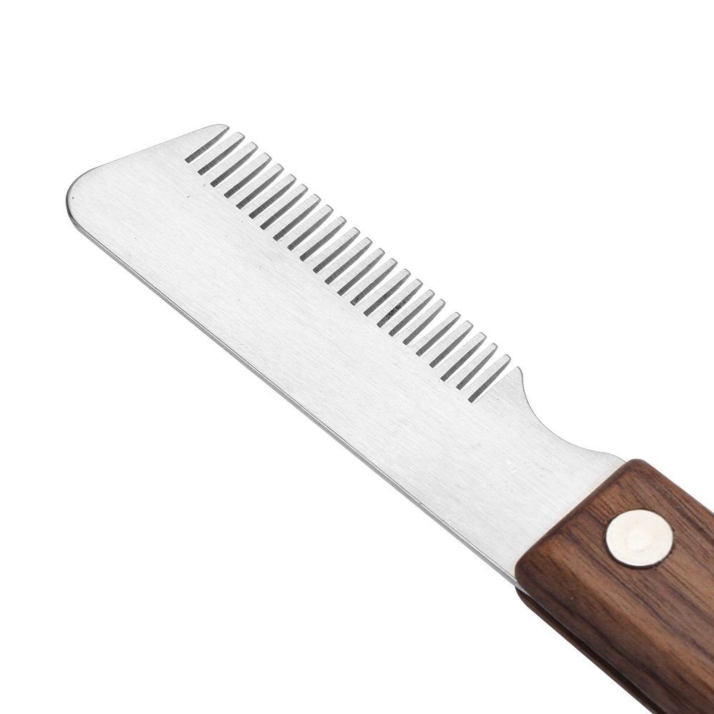 Pet Comb Walnut Wooden Handle Dog Plucking Knife Comb Cat Hair Removal Wood Comb