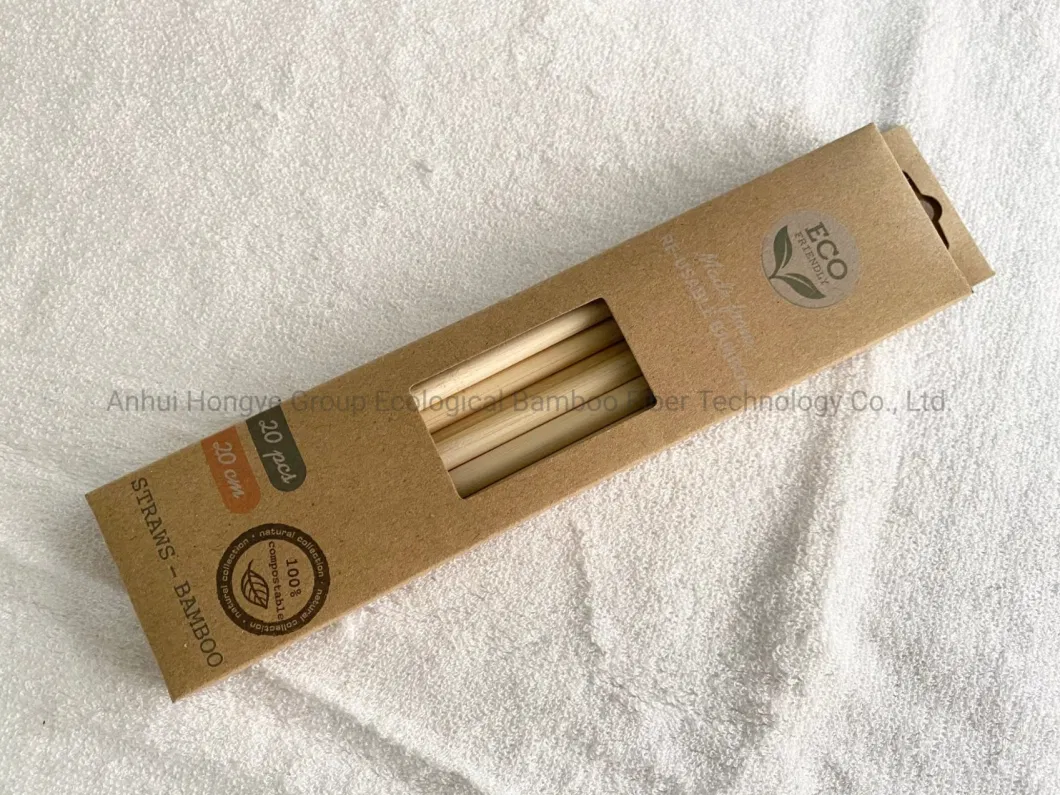 Eco-Friendly Carbonization Disposable Bamboo Straw 9.0*200mm