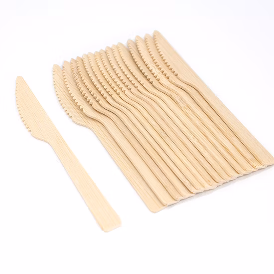 Natural Biodegradable Bulk Bamboo 170mm Tableware Set Knife Spoon Fork