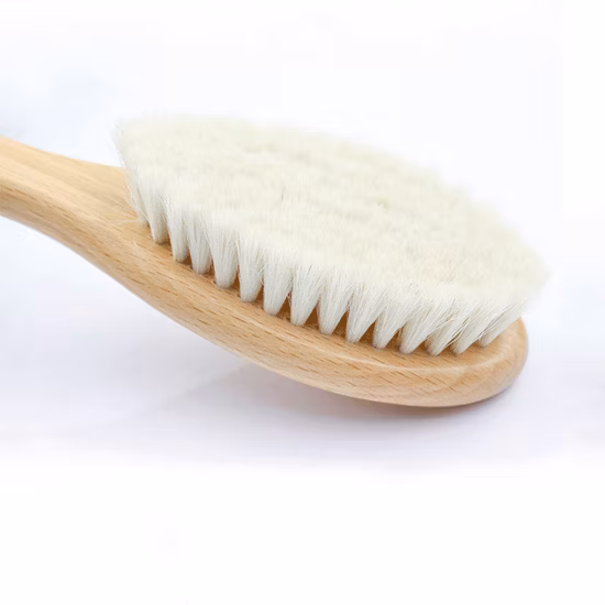 100% Natural Soft Goat Bristles Baby Wood Hair Brush Comb