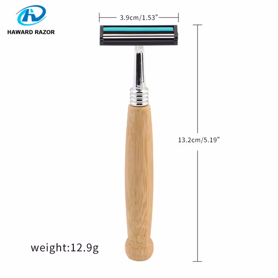 Bamboo Handle Twin Blade Razor Eco Friendly Hotel Supply Stainless Steel Blade Razor